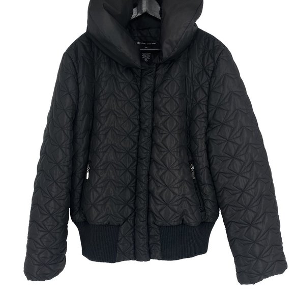 NEW YORK & CO Quilted Star Geometric Bomber Jacket - Picture 1 of 15